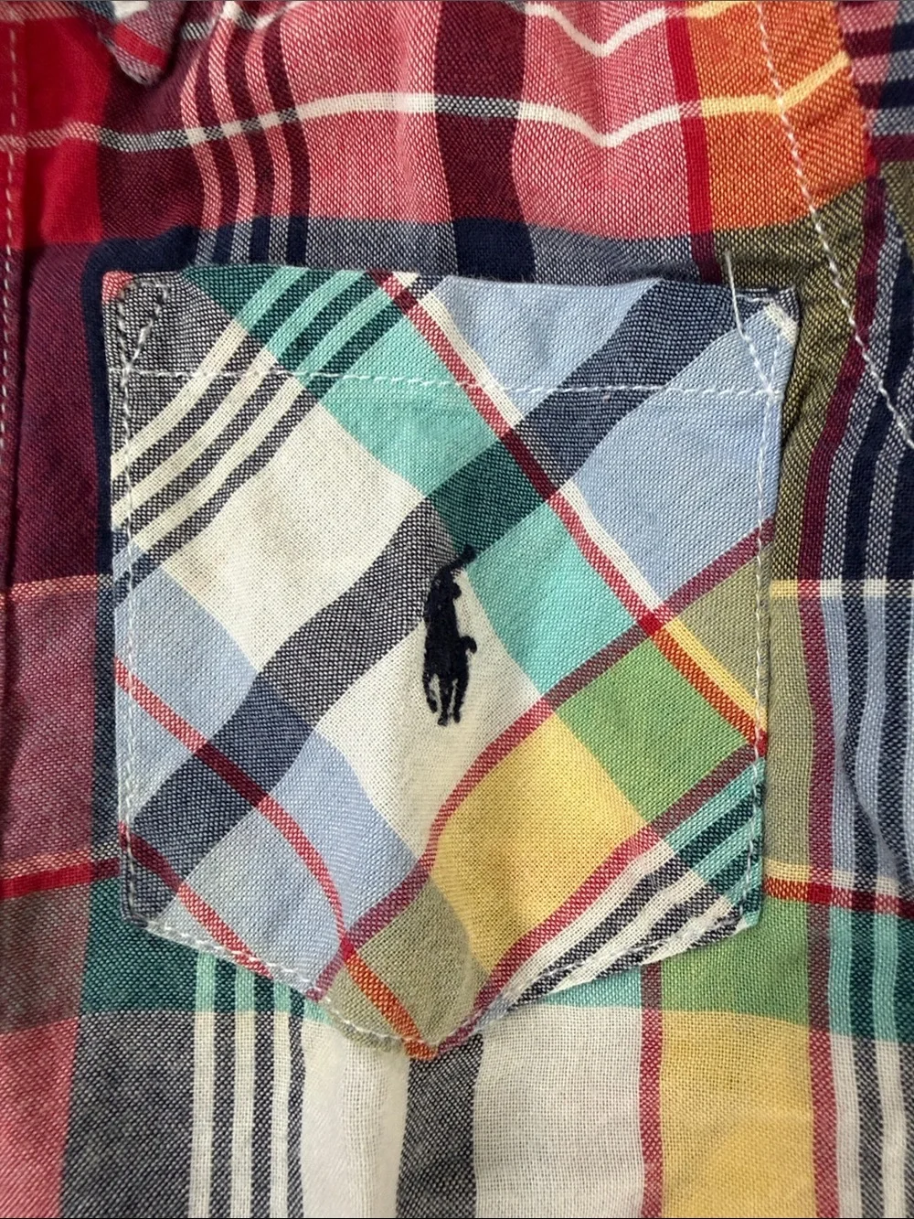 Polo by Ralph Lauren Multicolor Plaid Short-Sleeve Baby Romper